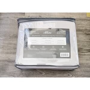 Allure Comfy Bamboo Sheets 9000 Series On Gray King Size